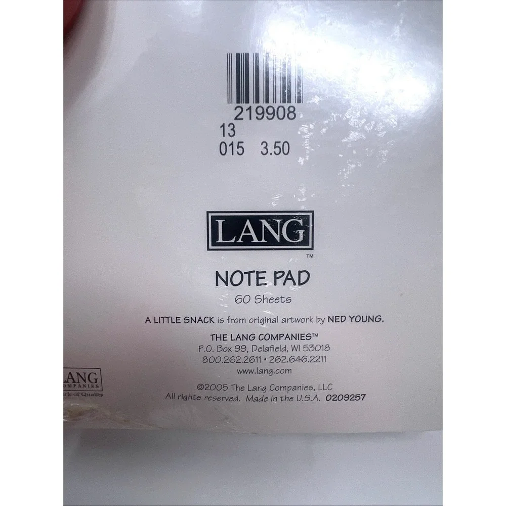 LOT of 2 LANG Design NOTE Pads 2005 New‎ Old Stock 5x7 -60 Sheets Each Ned Young